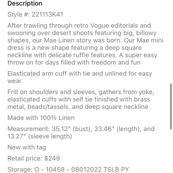 RARE SPELL & THE GYPSY COLLECTIVE Mae Linen Dress in Seafoam Green - Picture 16 of 16